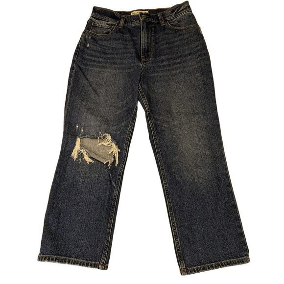 ABERCROMBIE &‎ FITCH Ankle Straight Ultra High Rise Curve Distress Size 28 Jeans - Picture 1 of 7
